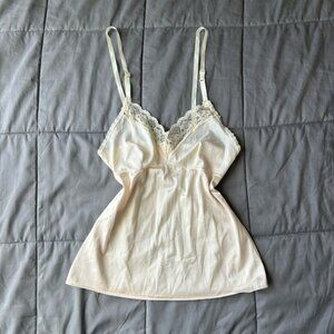 Vintage lace trim Babydoll Cami Silky Sheet S‎